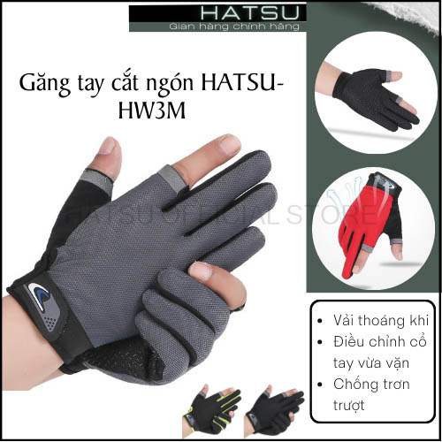 Găng tay cắt ngón HATSU-HW3M nhiều màu, dung trong đi phượt, chạy xe máy, đạp xe đạp - Chống tia UV 99% - Sử dụng điện thoại thông minh dễ dàng