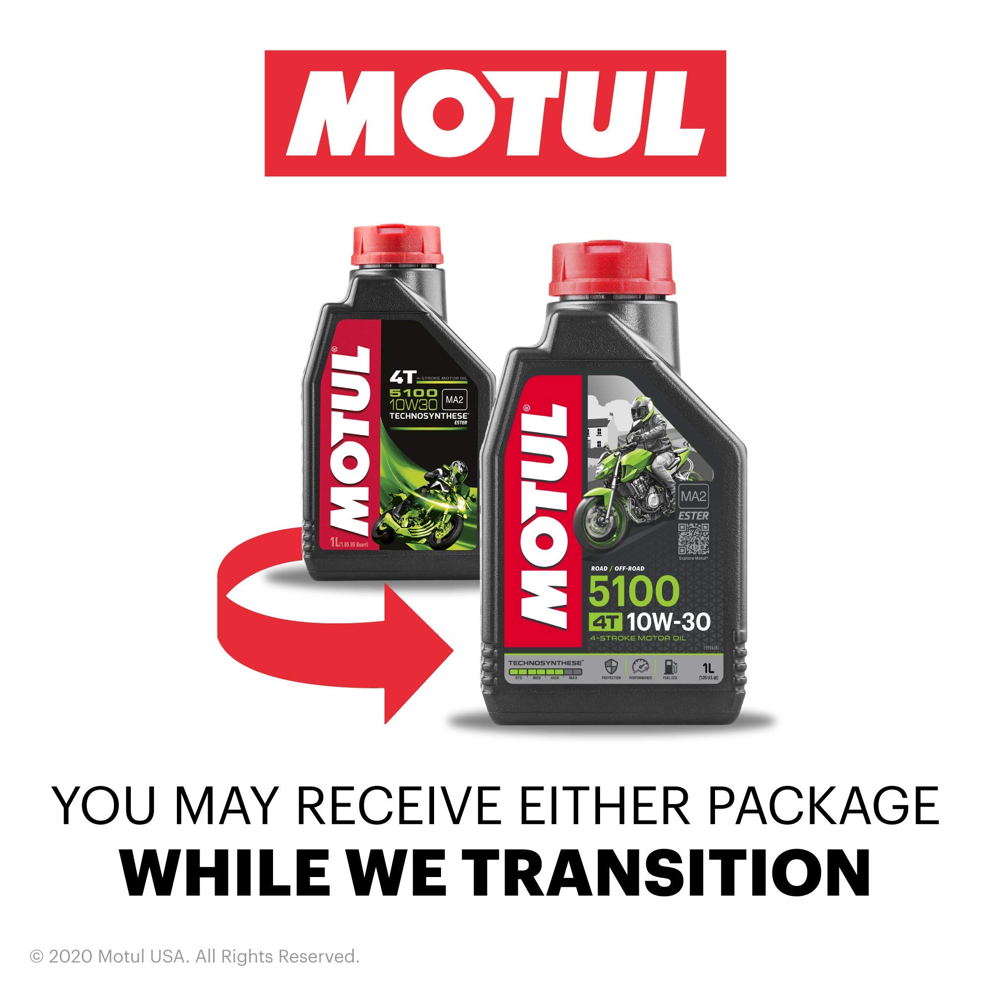 Nhớt xe số đời mới cao cấp Motul 5100 4T 10W30 công nghệ Ester tổng hợp 100% API SM, MA2 - dùng đường phố đường trường xe đời mới NKLUBE