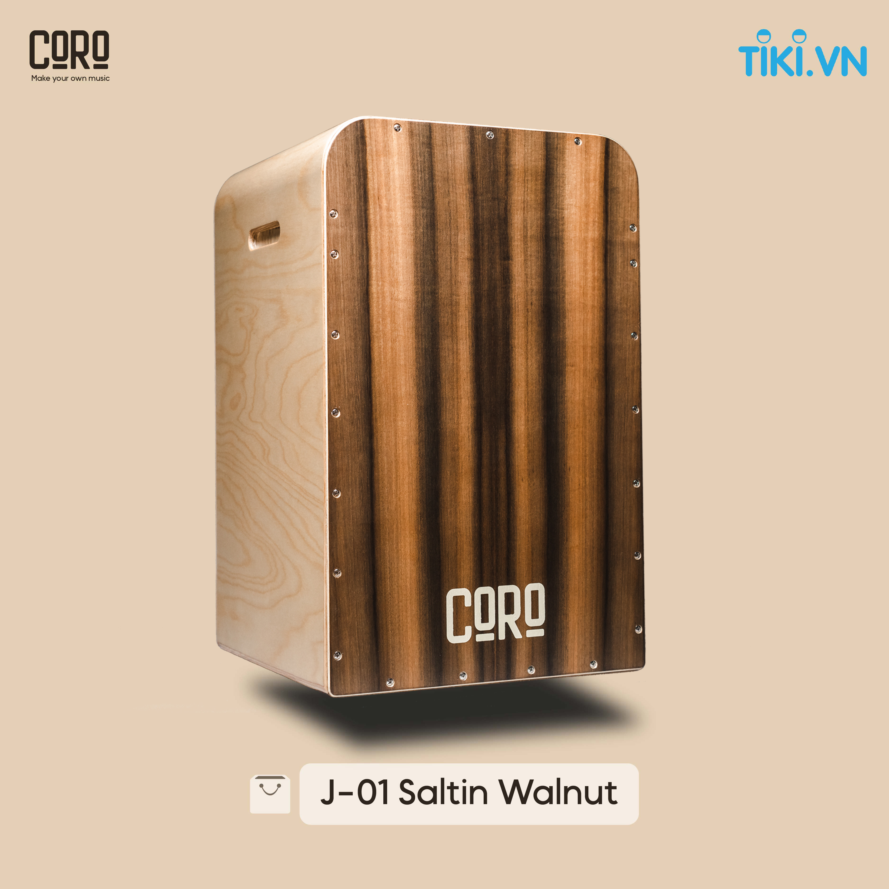 Trống Cajon CORO VIETNAM cao cấp [ J-Series ] - Tặng kèm bao trống cao cấp + Khóa học cajon online