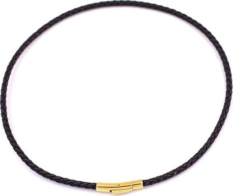 Vòng cổ dây da Phật Bất Động Minh Vương đá Obsidian 5cm - Phật bản mệnh tuổi Dậu