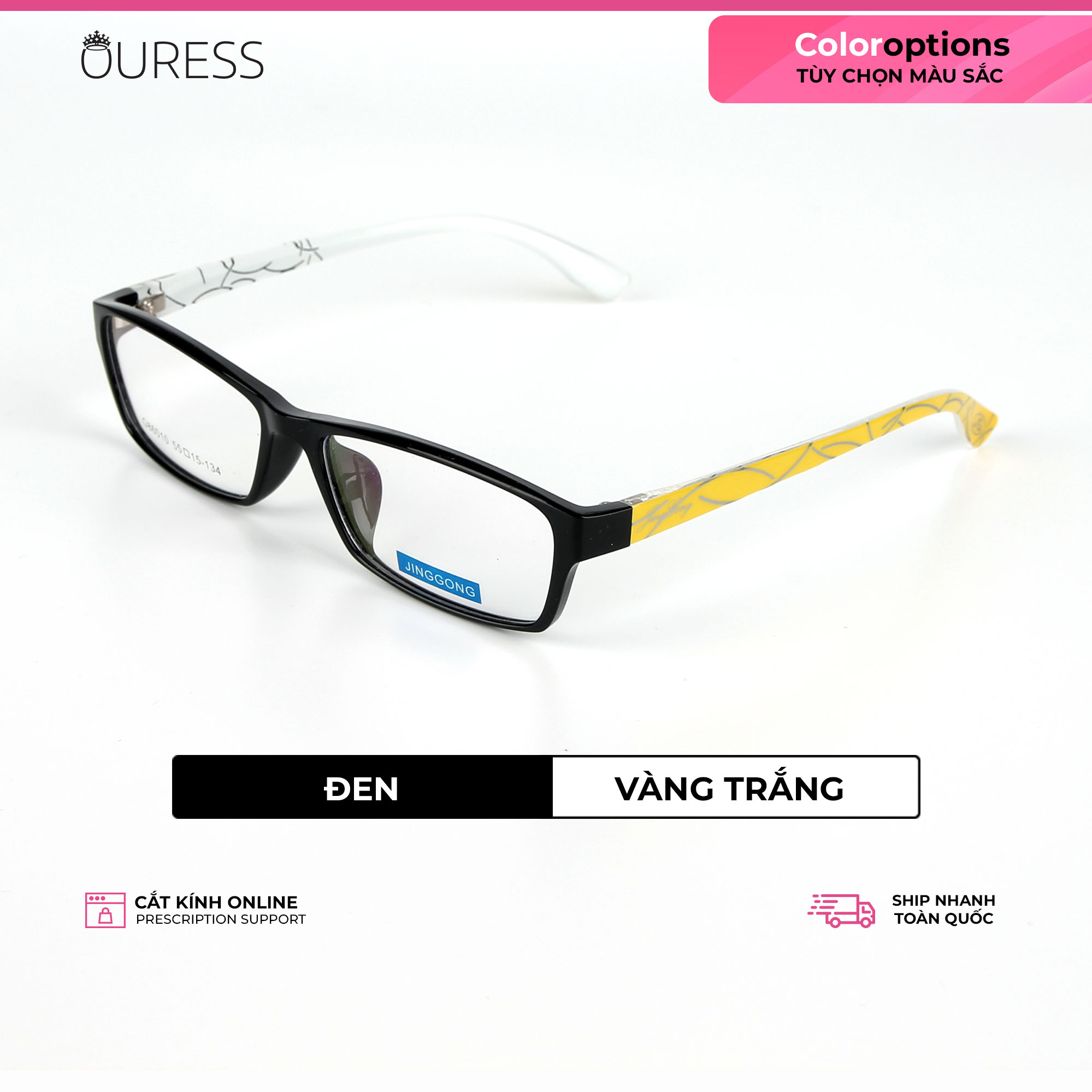 Gọng kính nhựa dẻo tr90 thời trang nam nữ Ouress 86010