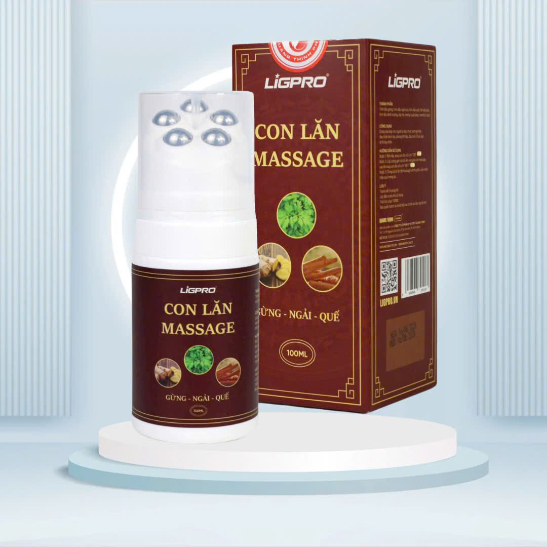 Con lăn massa gừng ngải quế, ligpro, chai 100ml ,đau nhức mỏi