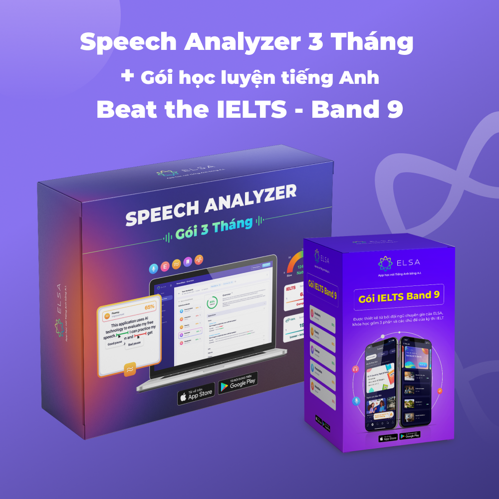 Combo Phần Mềm Speech Analyzer 3 tháng và Beat The IELTS band 9.0