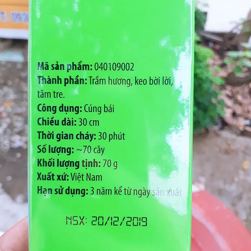 Nhang Xanh Trầm Hương phổ thông - Hộp 70 gram