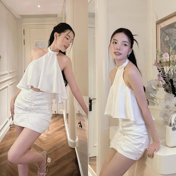 ĐẦM ĐI TIỆC SET ÁO CROPTOP DÂY YẾM SATIN BÓNG SUÔNG RỘNG TRƠN BÈO + CHÂN VÁY NGẮN ÔM BODY XẾP LY NHÚNG SEXY QUYẾN RŨ DẠO PHỐ ĐI CHƠI ĐI BIỂN