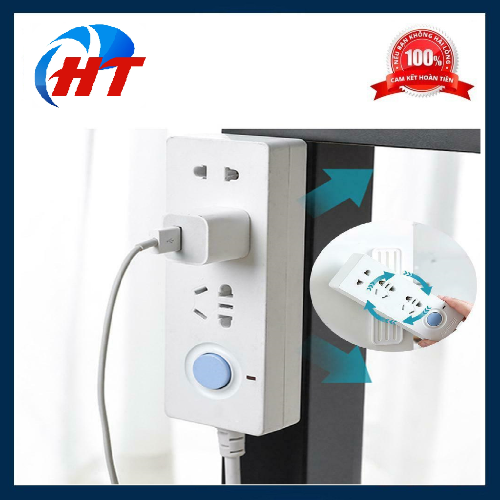 Miếng dán tường treo ổ cắm điện, treo wifi tiện lợi xoay 360 độ - HT
