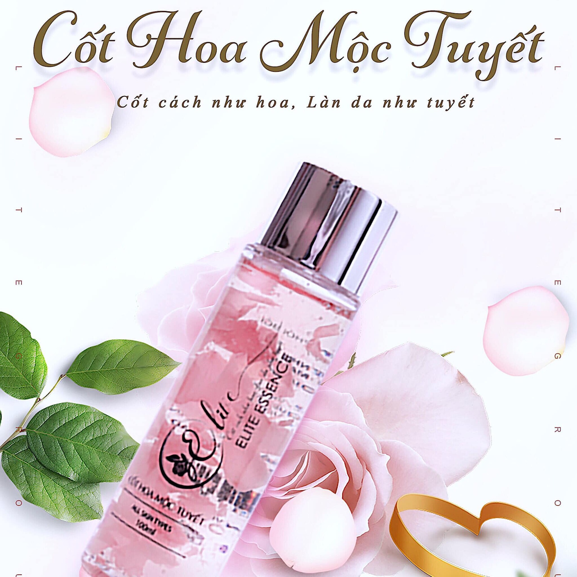 Chai Tinh Chất Essence Cốt Hoa Mộc Tuyết 100ml, Không Phải Là Toner ĐơnThuần Mà Nền Cô Đặc Hơn, Tinh Tế Hơn, Vừa Làm Sạch Cho Da Vừa Trung Hòa Lượng Kiềm Thừa Vừa Dưỡng Ẩm Giúp Da Luôn Mềm Mịn.