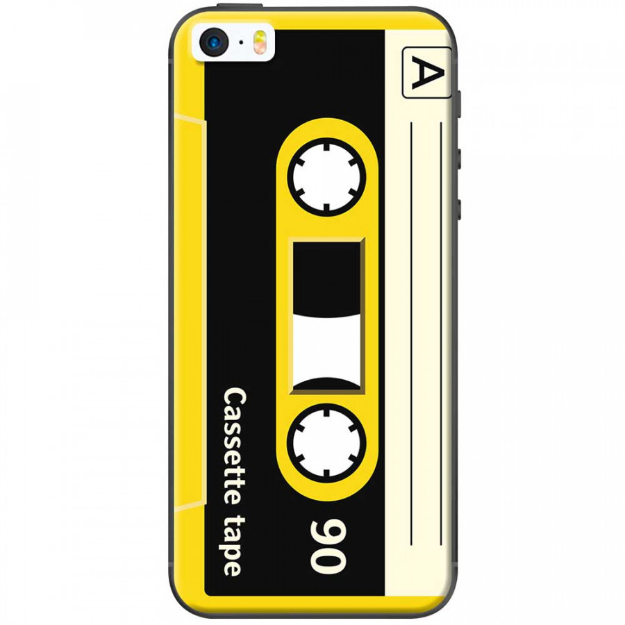 Ốp lưng dành cho iPhone 5, iPhone 5S, iPhone SE mẫu Cassette vàng