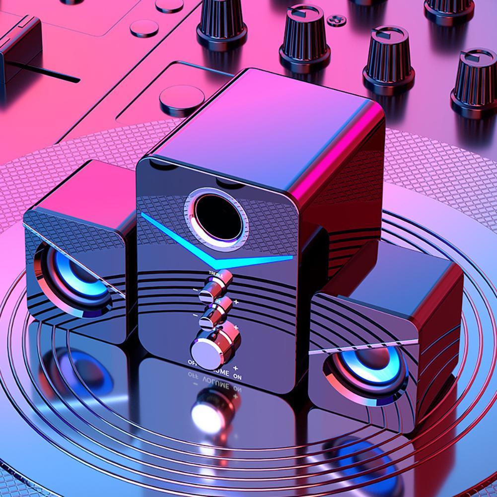 Loa máy tính D221 có dây tương thích bluetooth 5.0 kết hợp máy tính để bàn âm thanh usb hiệu ứng âm thanh bass bass bluetooth màu