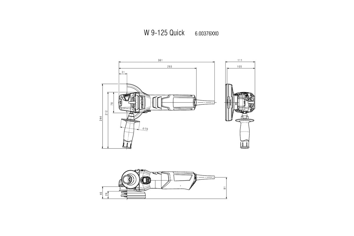 Máy Mài Góc Metabo W 9-125 (Ø125mm)