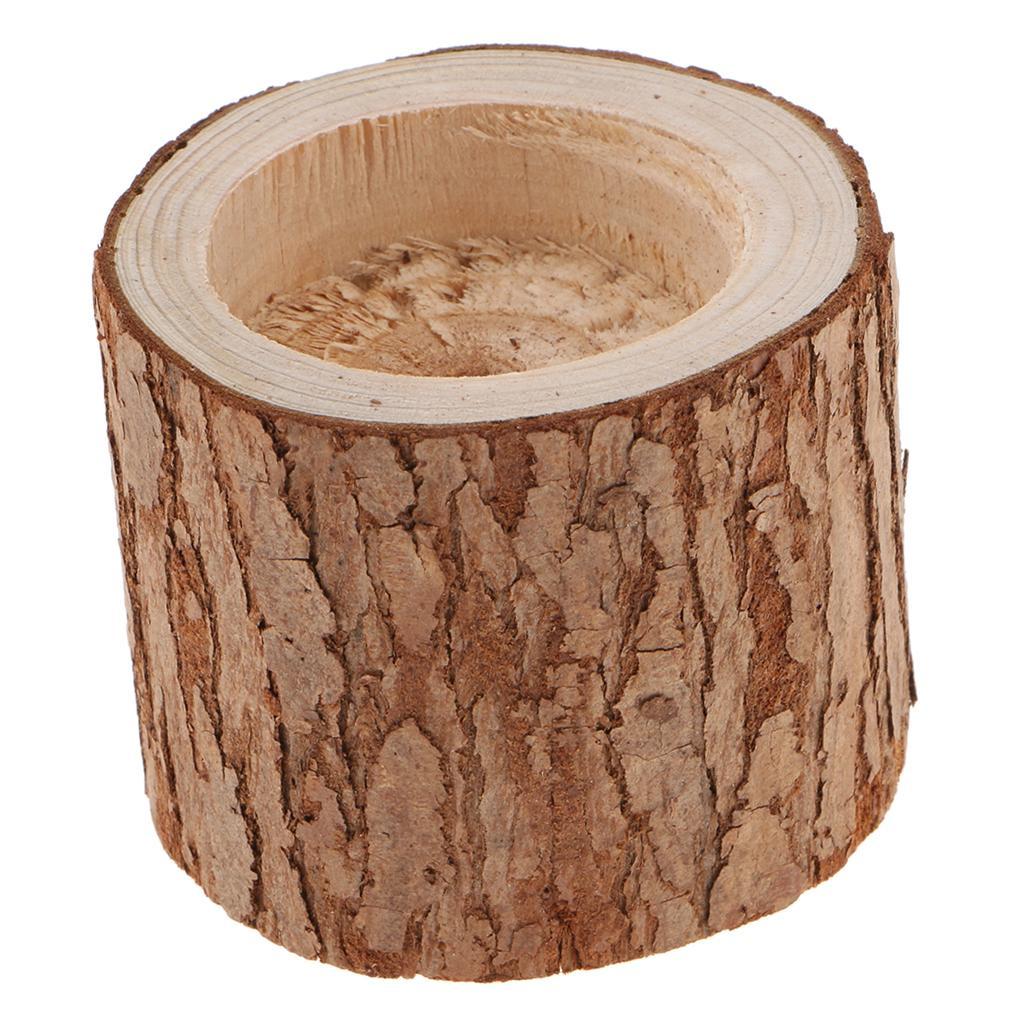 2pcs Tree Branch Wooden Candle Holder Tealight Candle Holder Dia. 5cm & 6cm