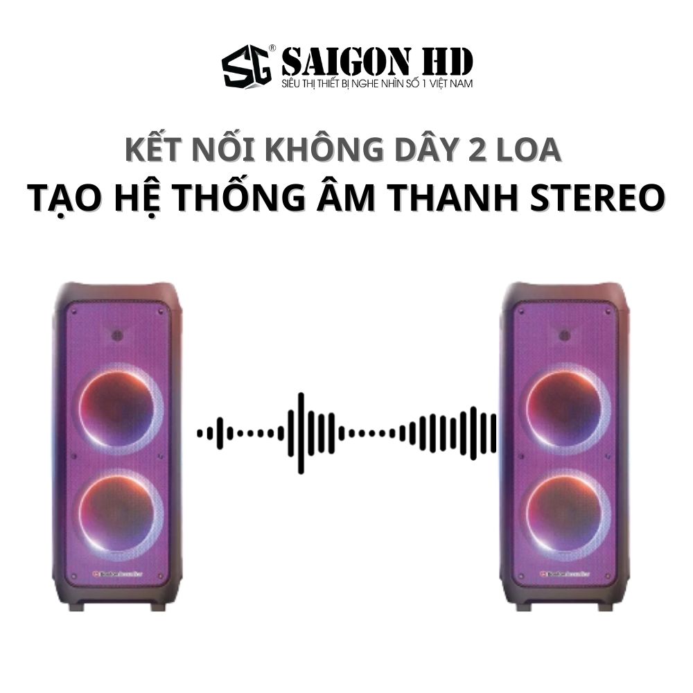 Loa Karaoke Bluetooth BOSTON ACOUSTICS Party Box BA-1002PB | Tích hợp Micro không dây | Tăng/giảm âm Bass ,Treble | Hàng Chính Hãng