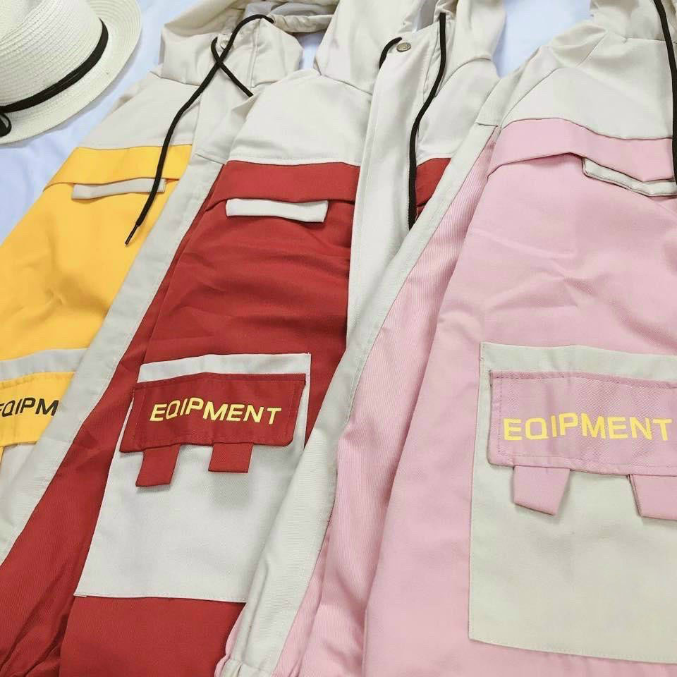 Áo kaki túi hộp có mũ EQIPMENT thời trang