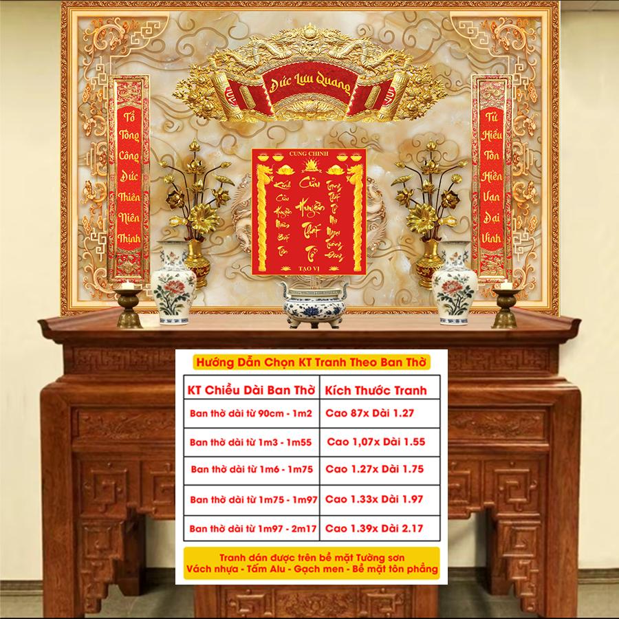 Tranh Lụa Dán Tường Phòng Thờ Cao Cấp 4 – In Sắc Nét – Tặng Keo Dán, Giá Tận Xưởng - Mẫu 1C