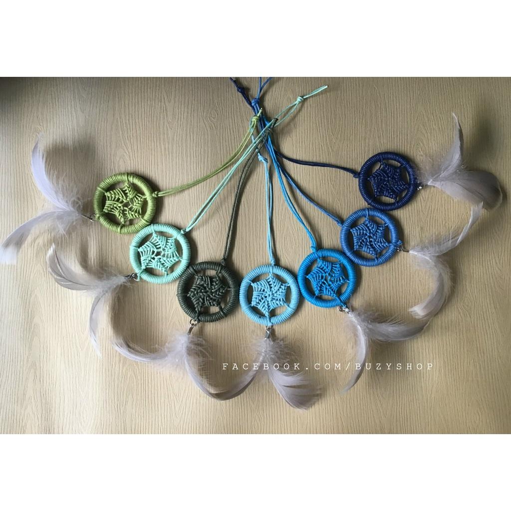 MẪU.2(bộ nguyên liệu/thành phẩm) dreamcatcher treo trang trí, làm móc khóa - mẫu phối cùng màu (28 màu)