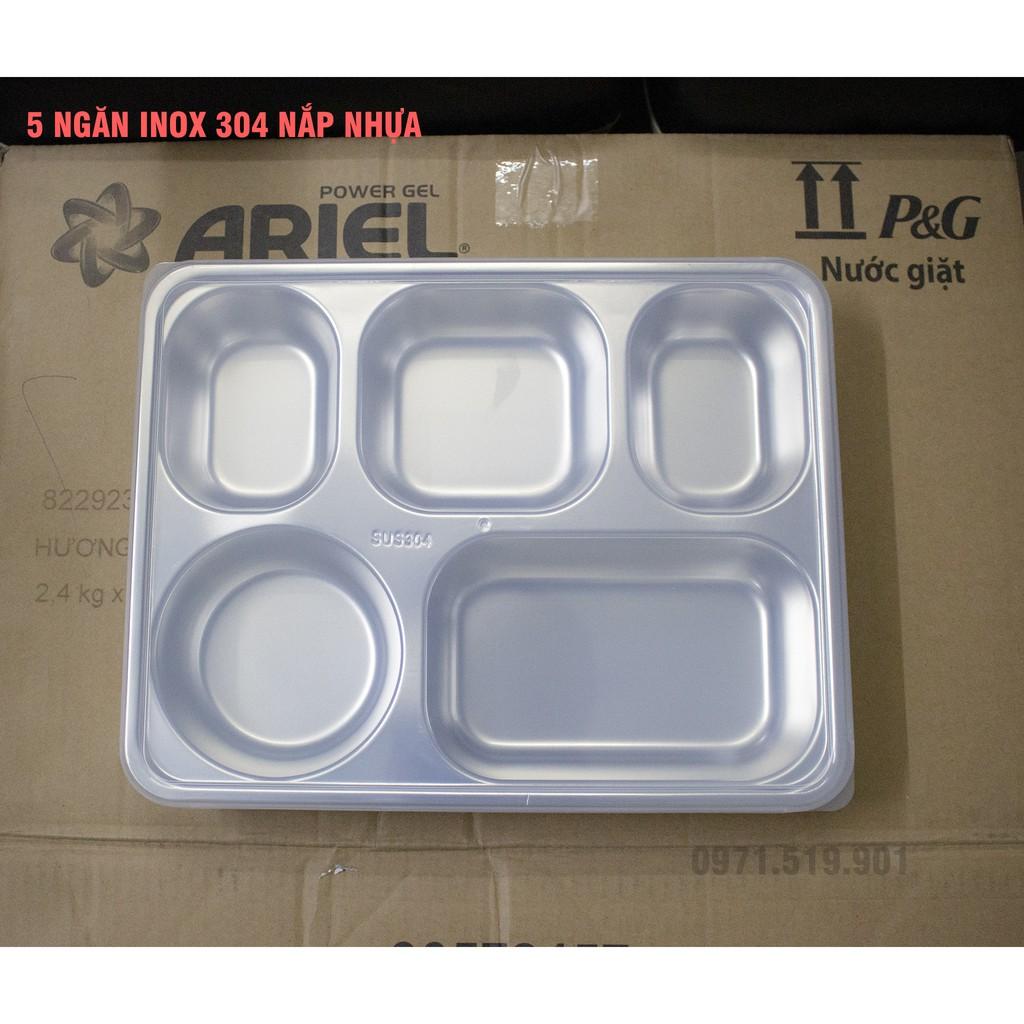 Khay cơm inox 5 ngăn sâu lòng hàn quốc giá rẻ