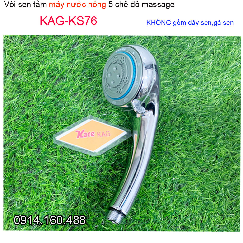 vòi sen máy nước nóng trực tiếp KAG-KS76 ( không dây sen) vòi hoa sen chuyên dùng cho máy nước nóng 5 chế độ tia nước mạnh