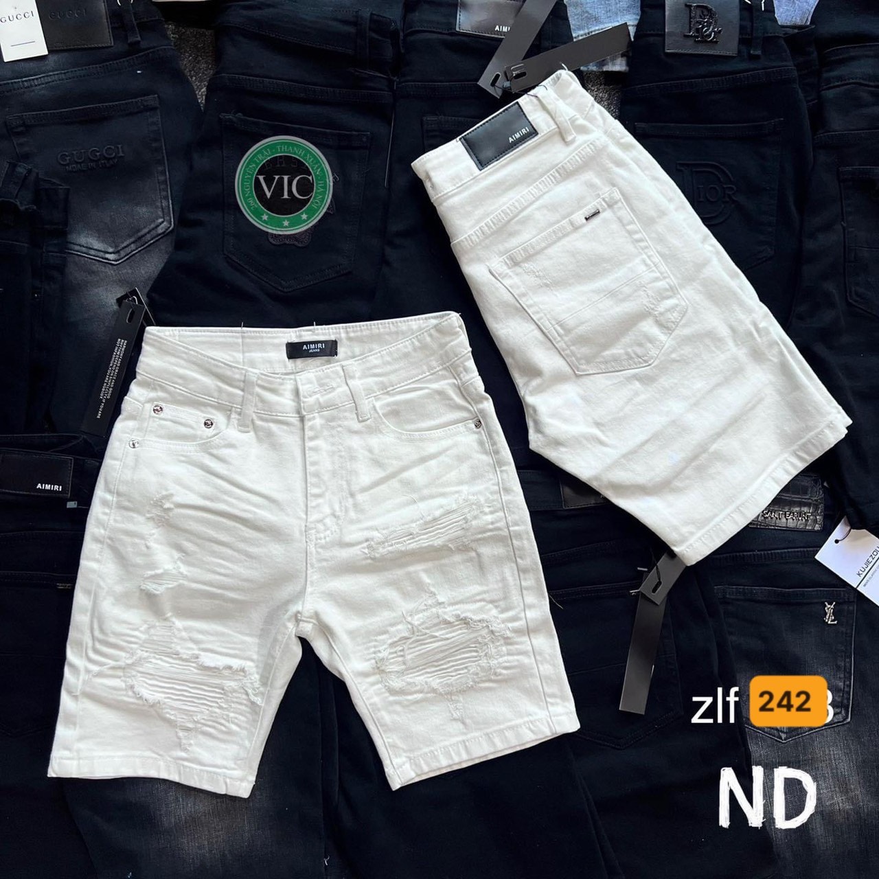 quần short jean nam, chất jean co dãn nhẹ, phối họa tiết rách cao cấp mẫu mới Obok Fashion OB242