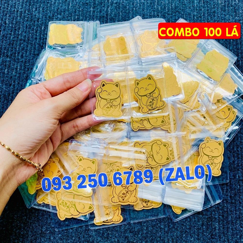 Miếng Dán Phong Thủy MÈO THẦN TÀI mạ Vàng 24K Chiêu Tài Lộc - PASA COLLECTION