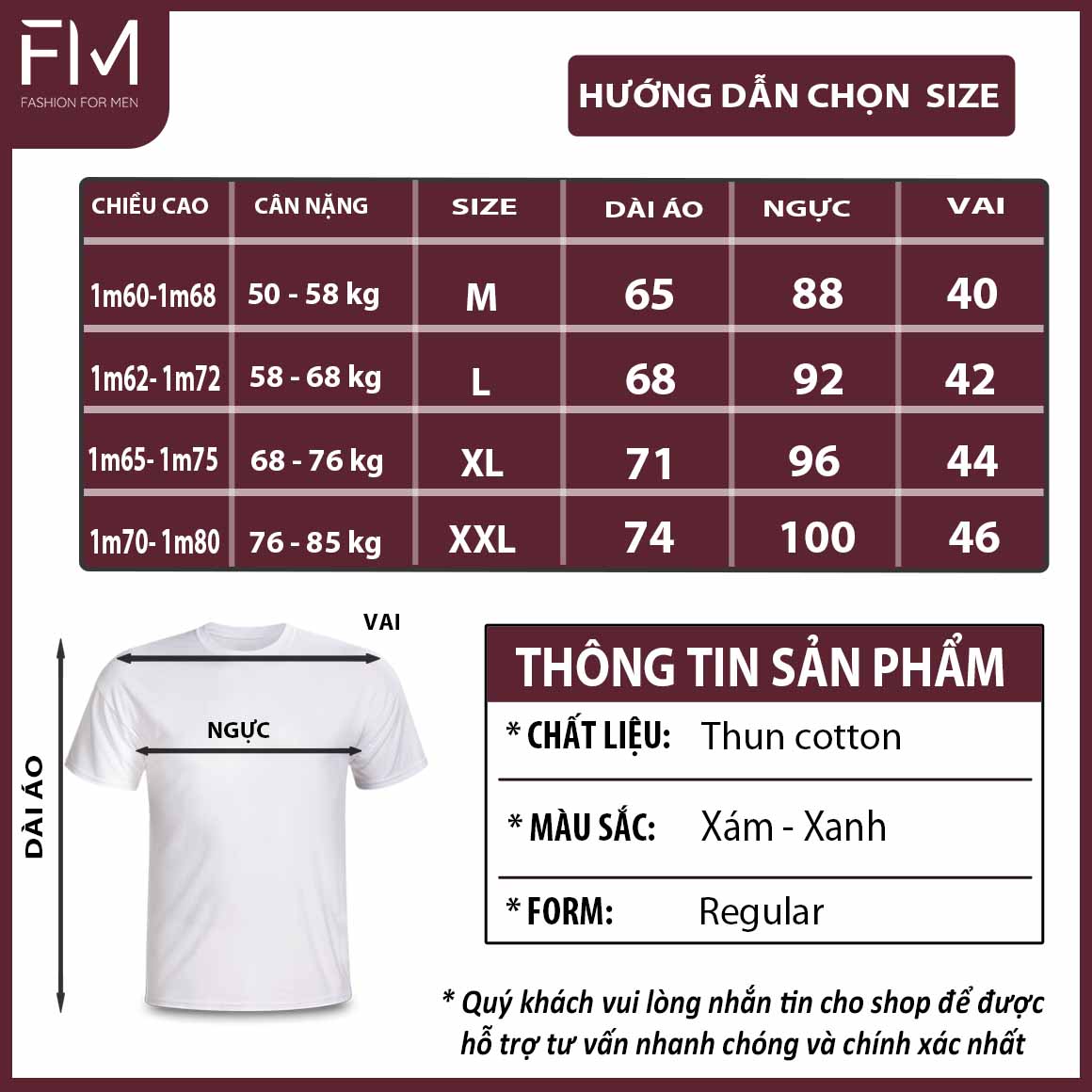 Áo thun nam cổ tròn, phối hoạ tiết lá cây in ngang trước ngực, chất liệu thoáng mát -  FORMEN SHOP - FMPS163