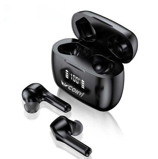 Tai Nghe Bluetooth True Wireless CONVI CVT09 - Nút cảm ứng, Đèn led báo pin, Âm thanh 8D Hifi, HD mic, Super Bass, phù hợp cho Apple / Samsung / Oppo / Vivo - Hàng Chính Hãng