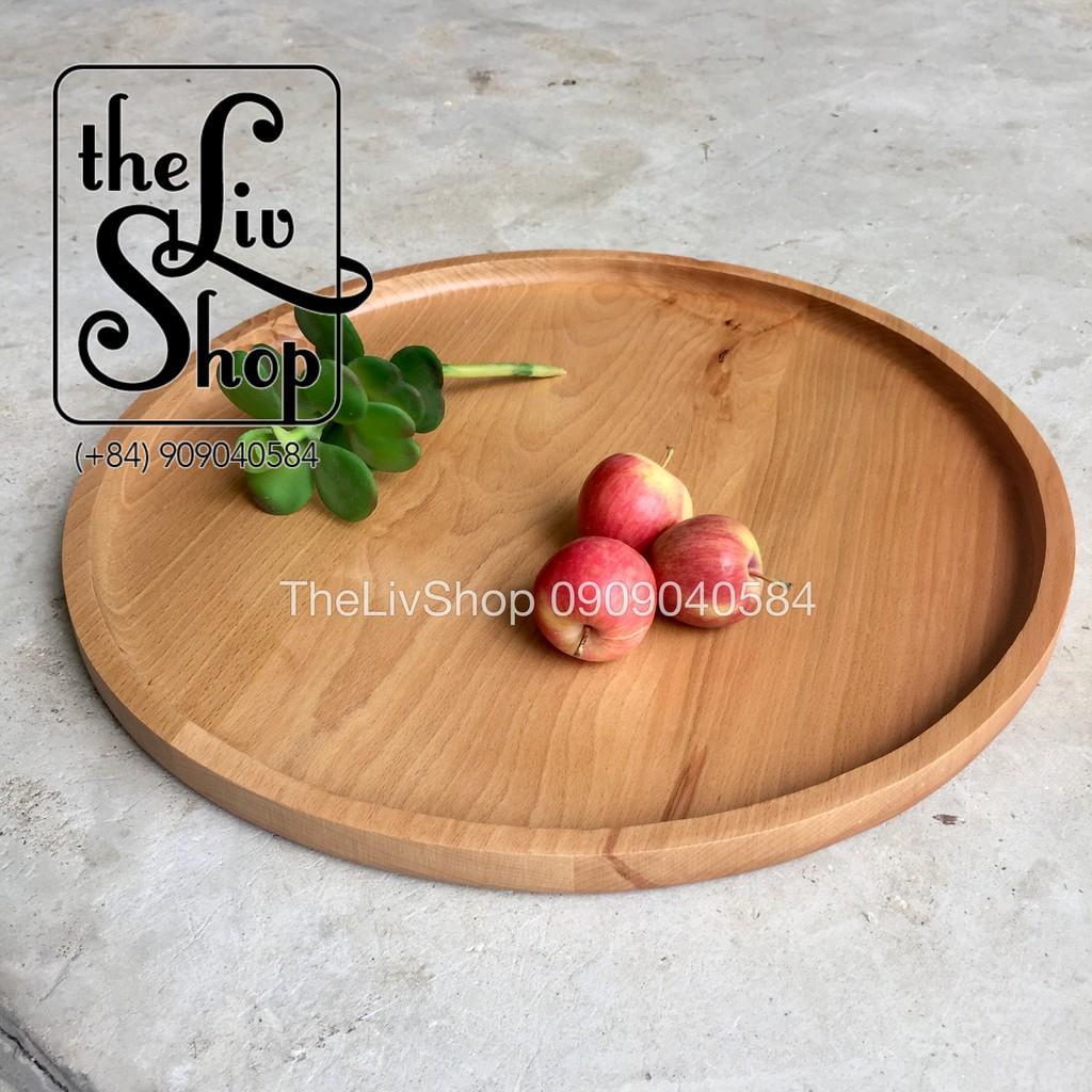 Đĩa gỗ beech tròn 35cm