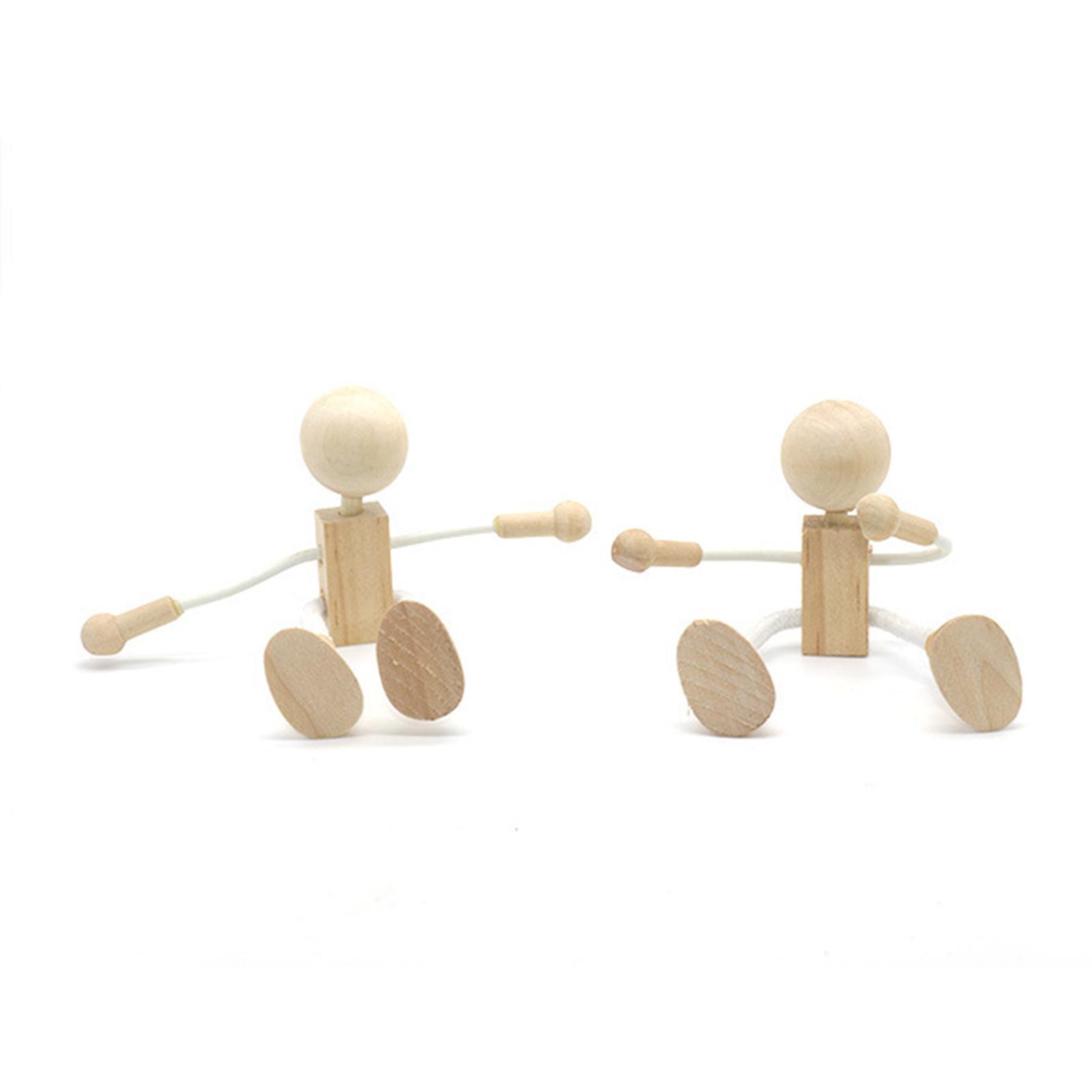 Wooden Doll Toy Figurine Adorable for Desktop Decor Early Learning Teenagers