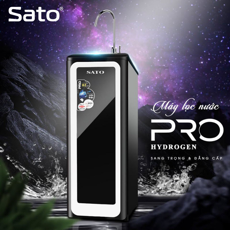 Máy lọc nước Sato Hydrogen PRO PRo5309HD 9 cấp lọc - Công nghệ tạo Hydrogen ion kiềm: có tác dụng giúp trung hòa các tác nhân oxi hóa, tạo kiềm tính, bổ sung chất điện giải - Miễn phí vận chuyển toàn quốc - Hàng chính hãng