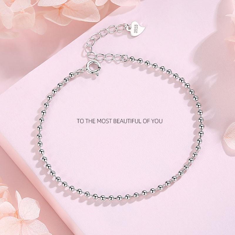 Vòng tay nữ bạc Ý s925 chuỗi hạt bi bóng S0049 - AROCH Jewelry