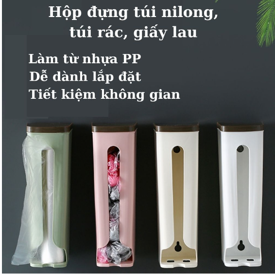 Hộp Đựng Túi Nilon, Hộp Đựng Túi Bóng, Túi Rác Dán Tường Tiện Lợi GD738-HopNilon