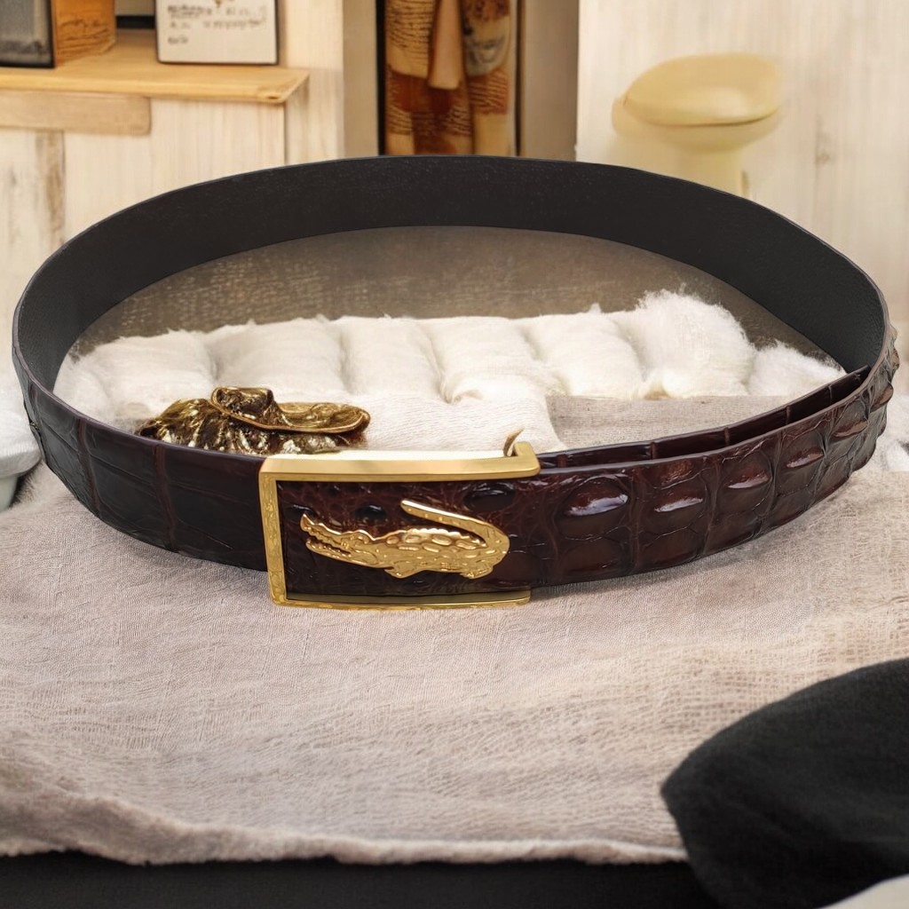 Thắt Lưng Cá Sấu Liền 4cm. Mặt khóa THÉP không gỉ loại 1