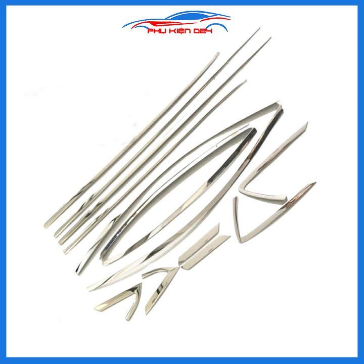 Bộ nẹp viền chân kính cong kính MAZDA 2 2015-2021 Inox sáng bóng chuẩn form xe