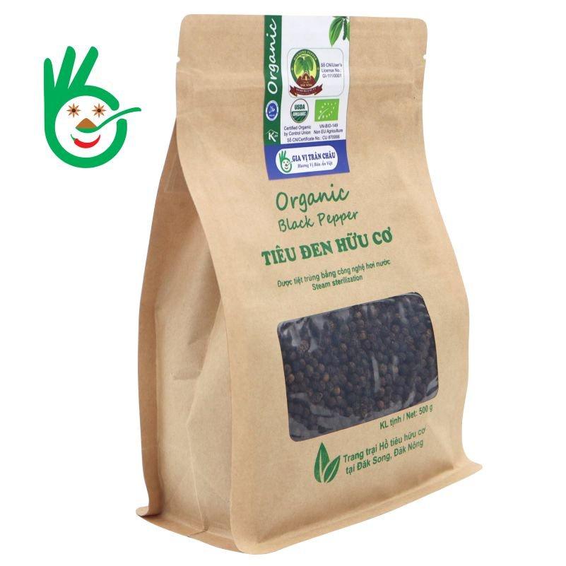 Tiêu đen hữu cơ túi giấy 500g Trân Châu