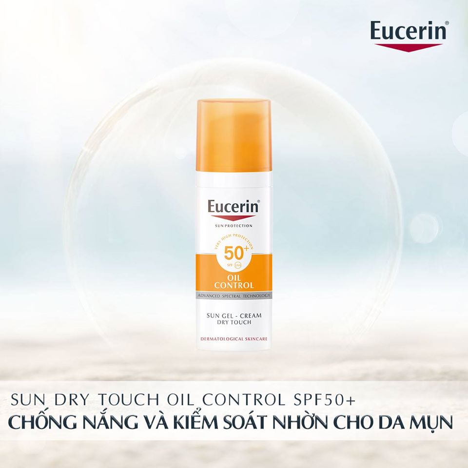 Gel chống nắng cho da dầu mụn Eucerin Sun Dry Touch Acne Oil Control Gel-cream SPF50+ 50ml