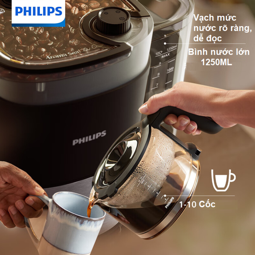Máy pha cà phê Drip xay và pha tự động, thương hiệu Hà Lan cao cấp Philips - HD7900/50 [ HÀNG CHÍNH HÃNG ]