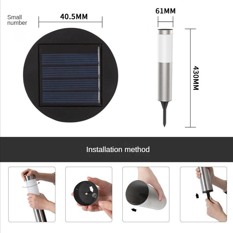 Đèn LED Hình Trụ Chống Thấm Nước Sử Dụng Năng Lượng Mặt Trời Trang Trí Sân Vườn