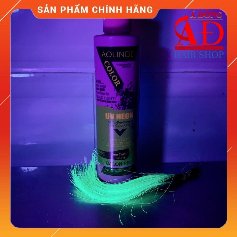 MÀU NHUỘM TÓC PHẢN QUANG HIGHLIGHT PHÁT SÁNG TRONG ĐÊM DƯỚI ĐÈN UV NEON AOLINDE 200ML