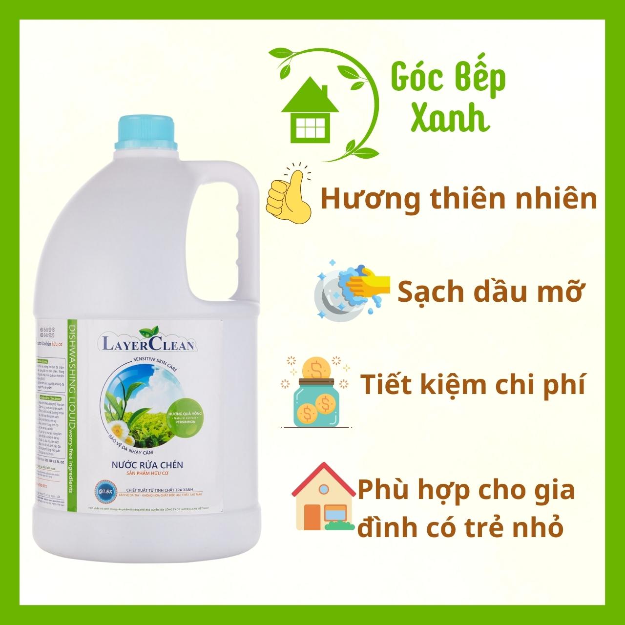 Nước Rửa Chén Layer Clean - Nước Rửa Chén Hữu Cơ - Nước Rửa Chén 5L