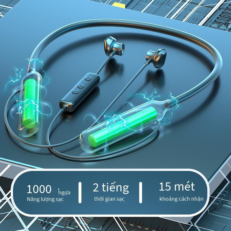 Khuyến mại Mới Tai Nghe Thể Thao Không Dây Loại Bỏ Tiếng Ồn 5.0 Chống Nước Treo Cổ Chạy Trò Chơi Âm Thanh Nổi Tai Nghe Bluetooth