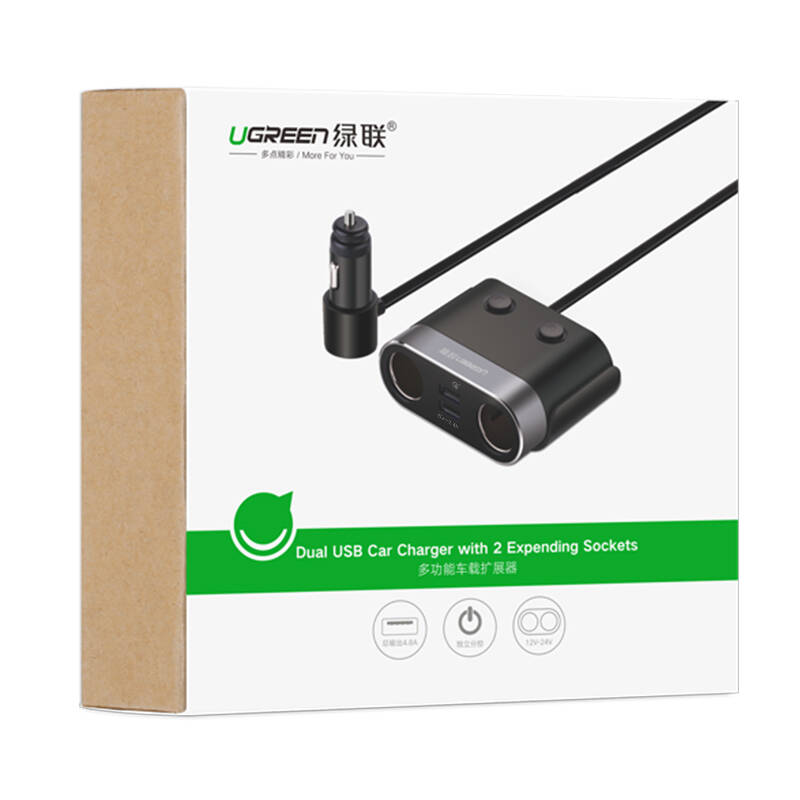 Sạc trên xe hơi hỗ trợ 4 cổng USB UGREEN CD131 30516 - Hàng chính hãng