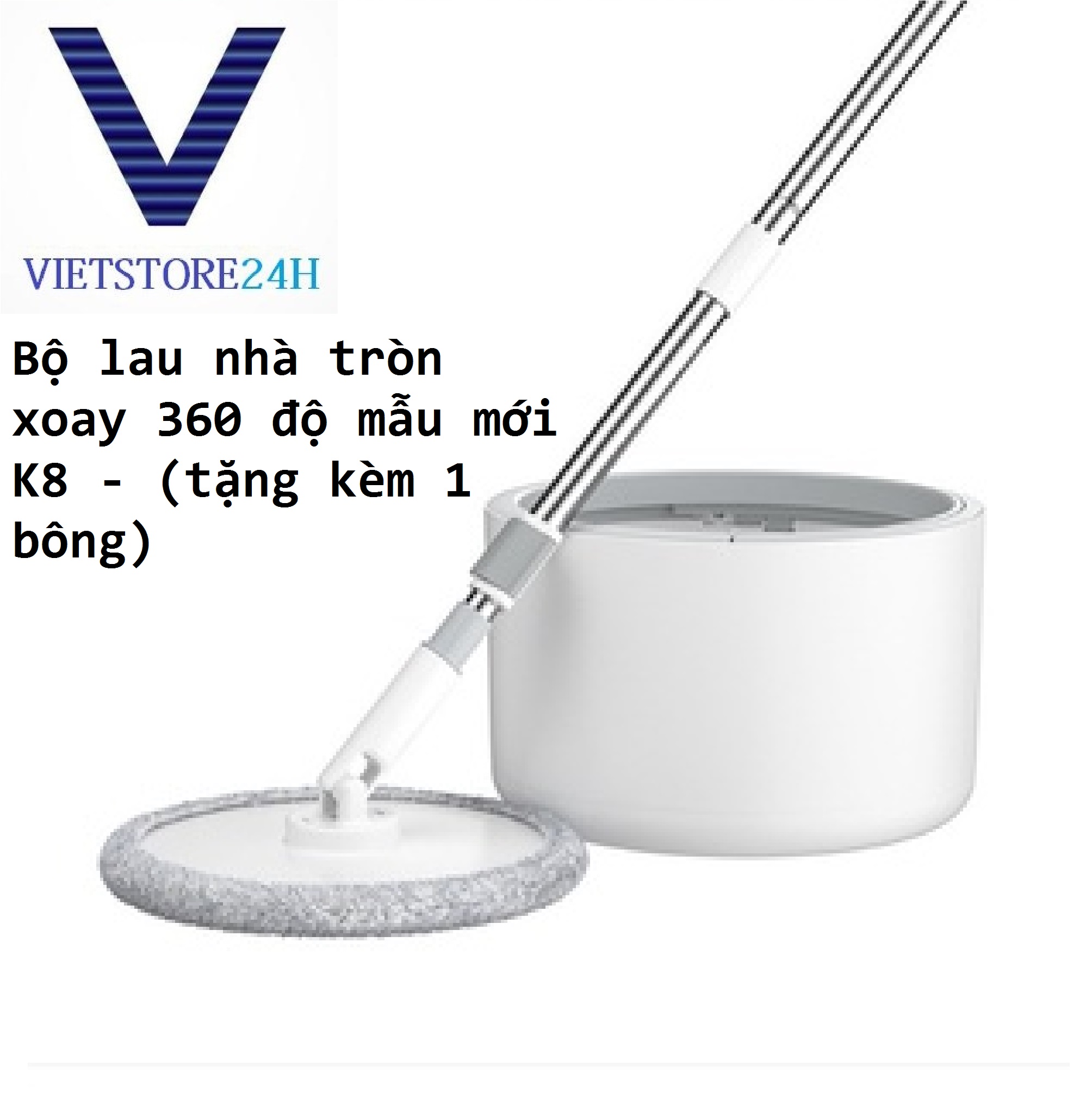 Bộ lau nhà tròn xoay 360 độ mẫu mới K8 - VT