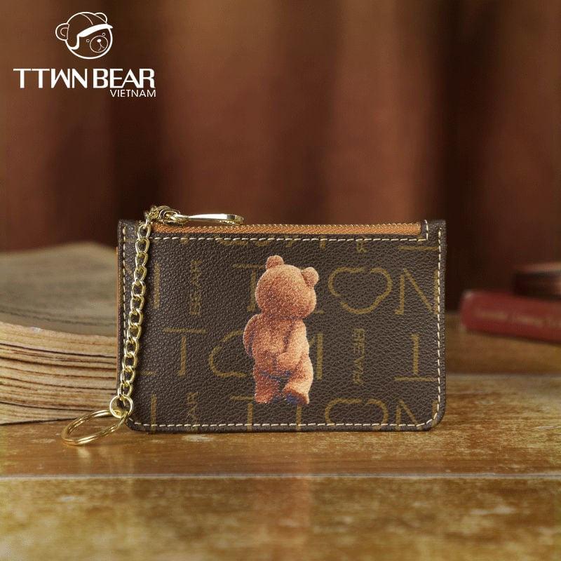 Ví cầm Tay Mini TTWN BEAR Móc Khóa Ngăn Nhỏ Tiện Ích - TT1101