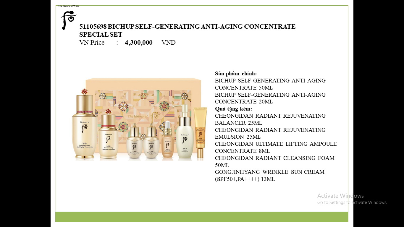 Bộ Tinh chất chống lão hóa cô đặc Whoo Bichup Anti Aging Concentrate Special Set