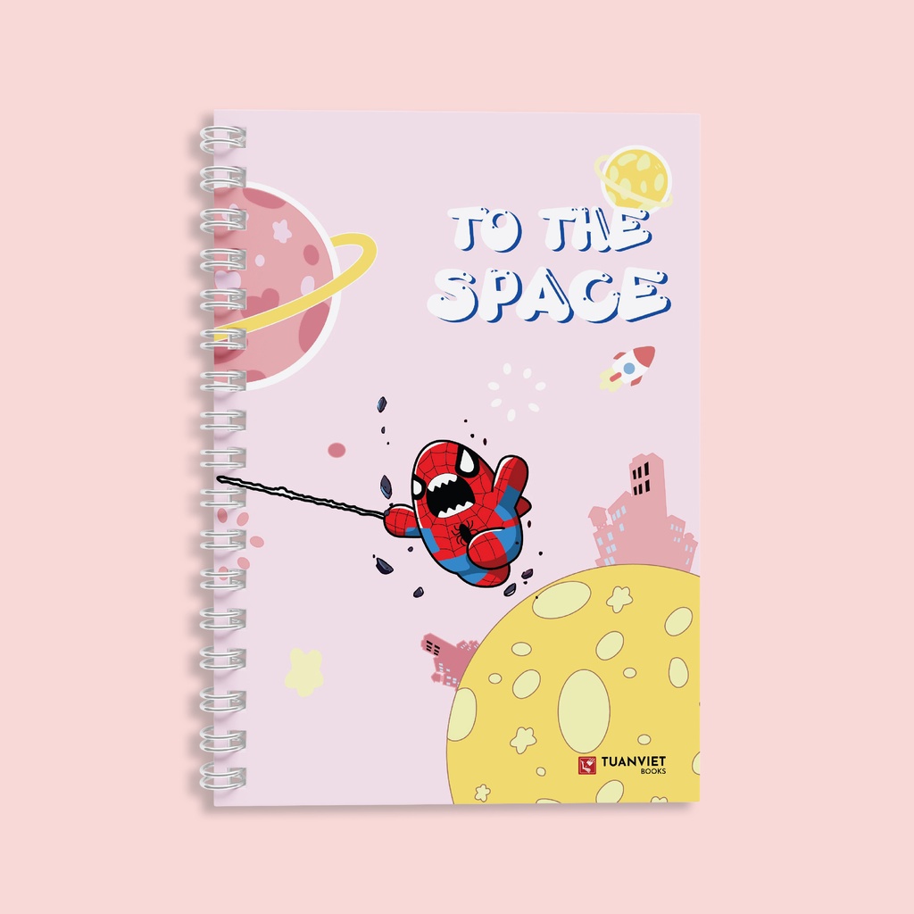 Sổ tay kẻ ngang lò xo B5 TUANVIET BOOKS 120 trang, chủ đề Avengers, phù hợp ghi chép, nhật ký