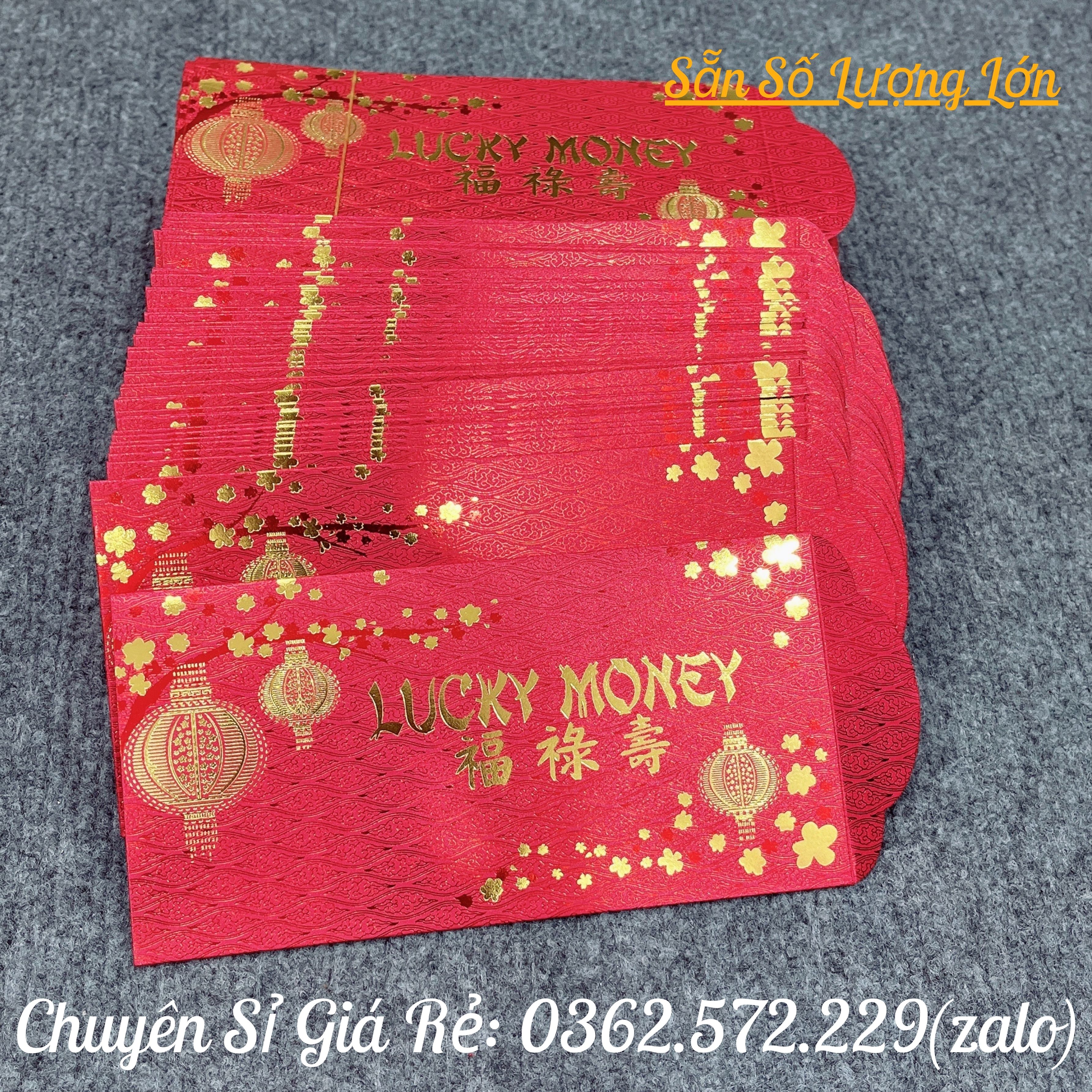 ComBo 10 Bao Lì Xì Đỏ Lucky Money Cao Cấp Ngoại Nhập Chi Tiết Sắc Nét