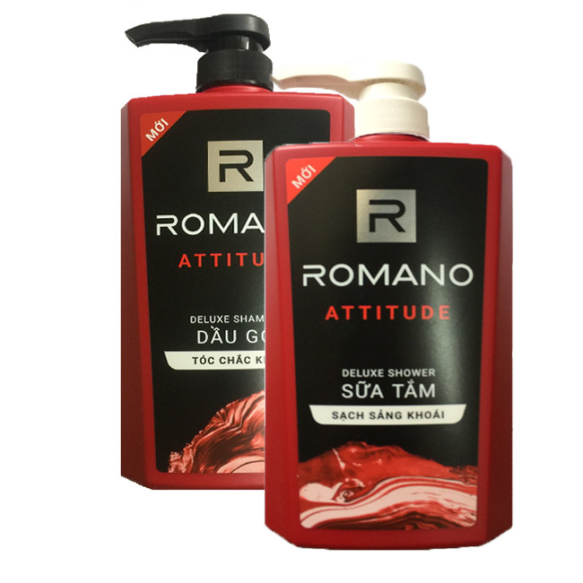 Bộ Dầu gội Romano Atitude 650ml+Sữa tắm Romano 650ml+Tặng 5 gói dầu gội