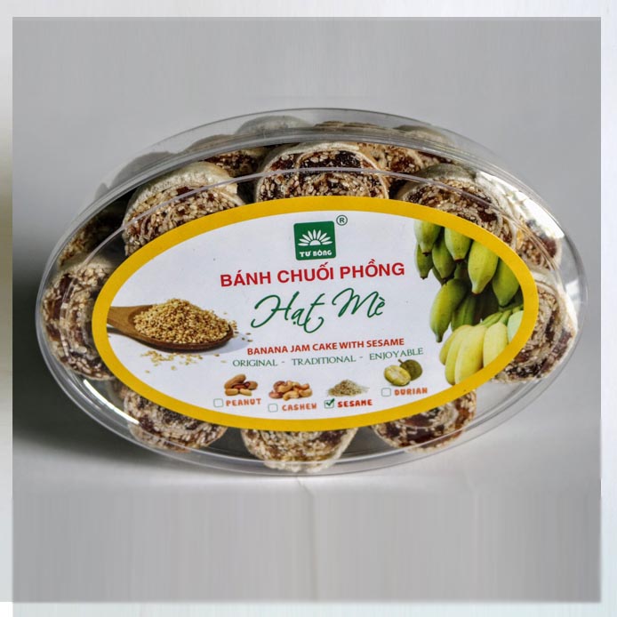 Bánh chuối phồng hạt mè TƯ BÔNG 220g