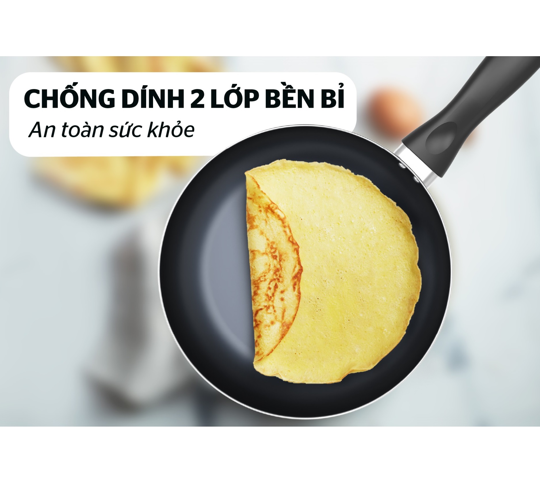 CHẢO TRƠN CHỐNG DÍNH SUNHOUSE SAVING SV22 - Hàng Chính Hãng