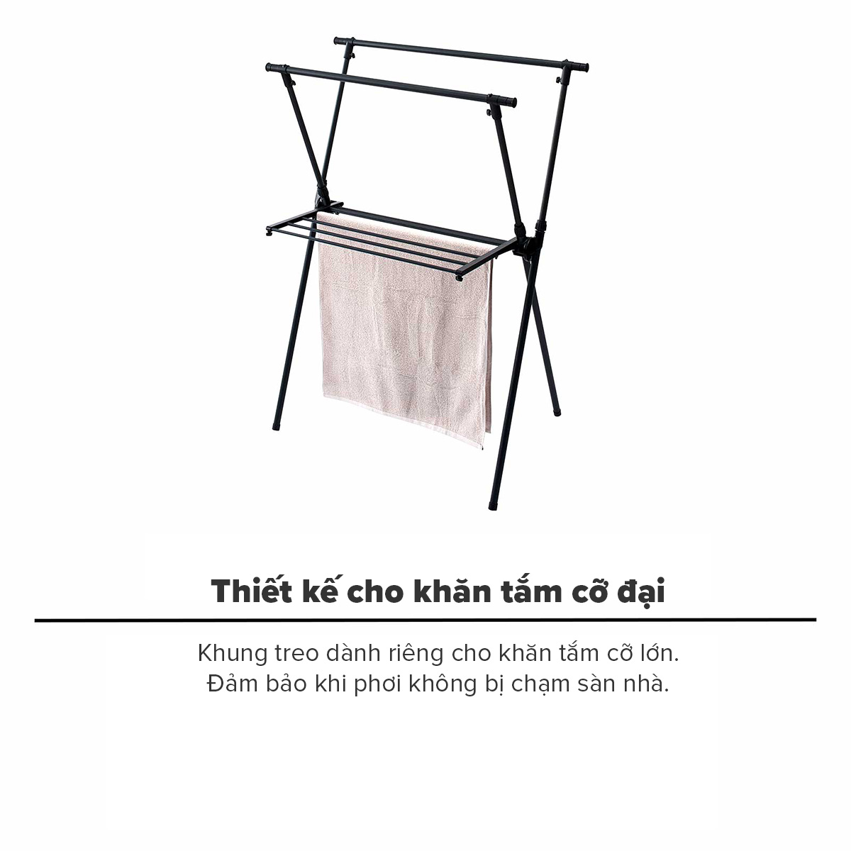 Giá Phơi Quần Áo Bằng Thép Không Gỉ PSBK-04 TENMA, Dễ Dàng Tháo Lắp, Gấp Gọn Và Điều Chỉnh