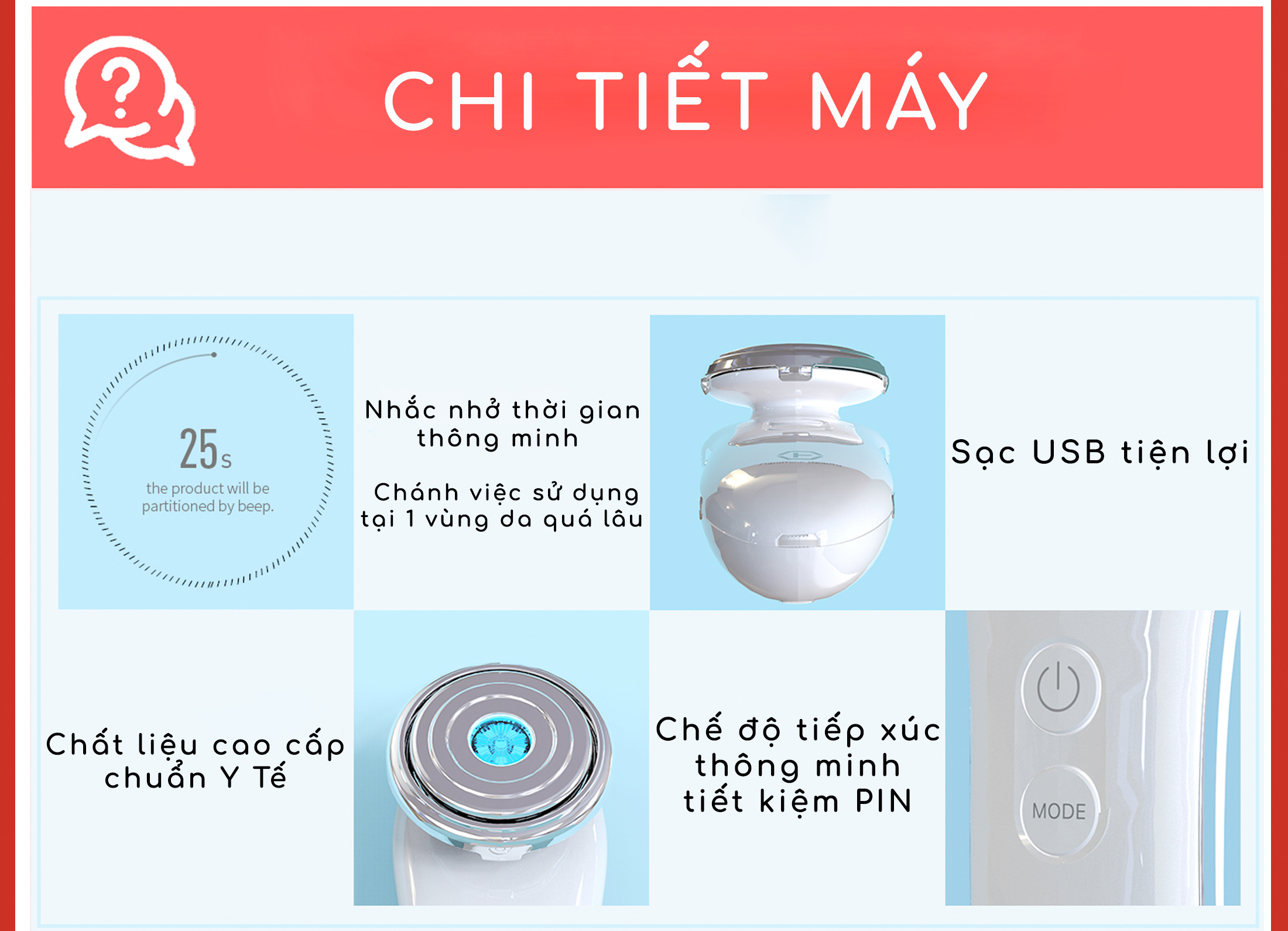 Máy điện di tinh chất siêu âm 3in1, bổ xung ION, nâng cơ EMS, Ánh sáng Photon trẻ hoá da Nanotime BEAUTY F65I BẢO HÀNH CHÍNH HÃNG 2 NĂM